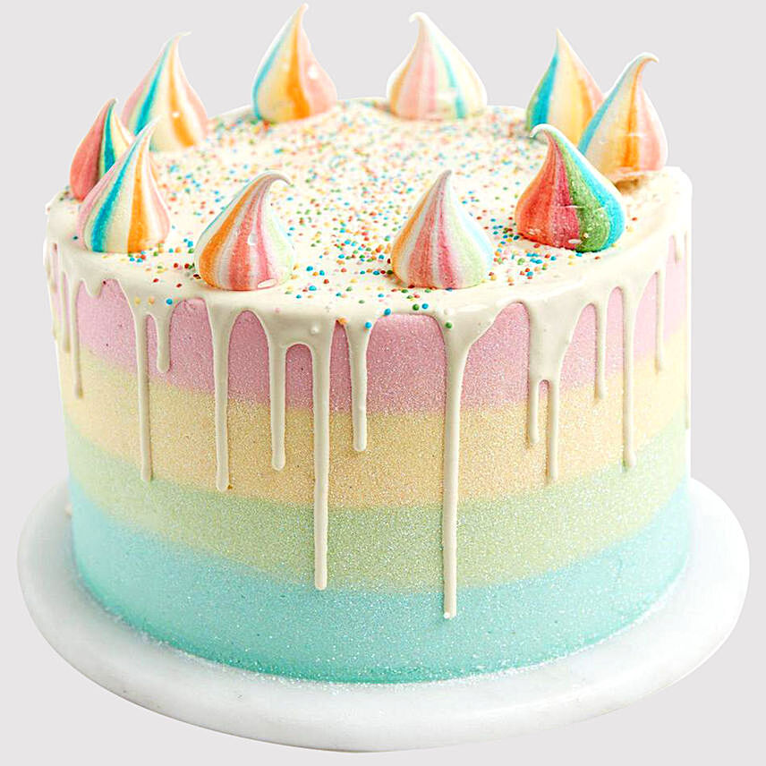 Delicious Rainbow Vanilla Cake