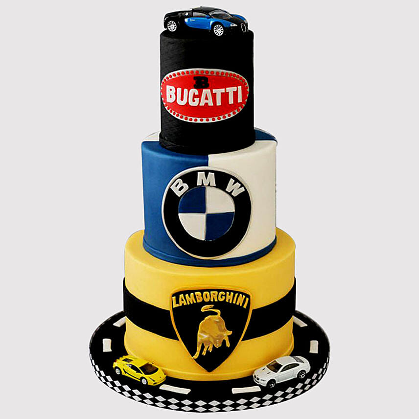 Designer Car Themed Vanilla Cake