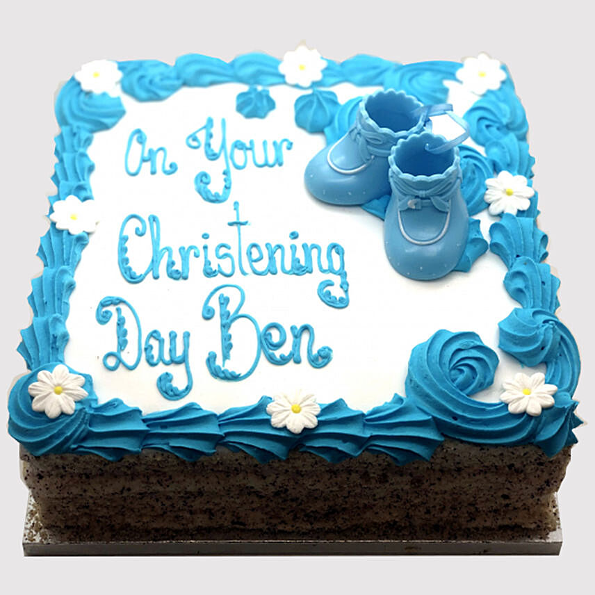 Designer Christening Butterscotch Cake
