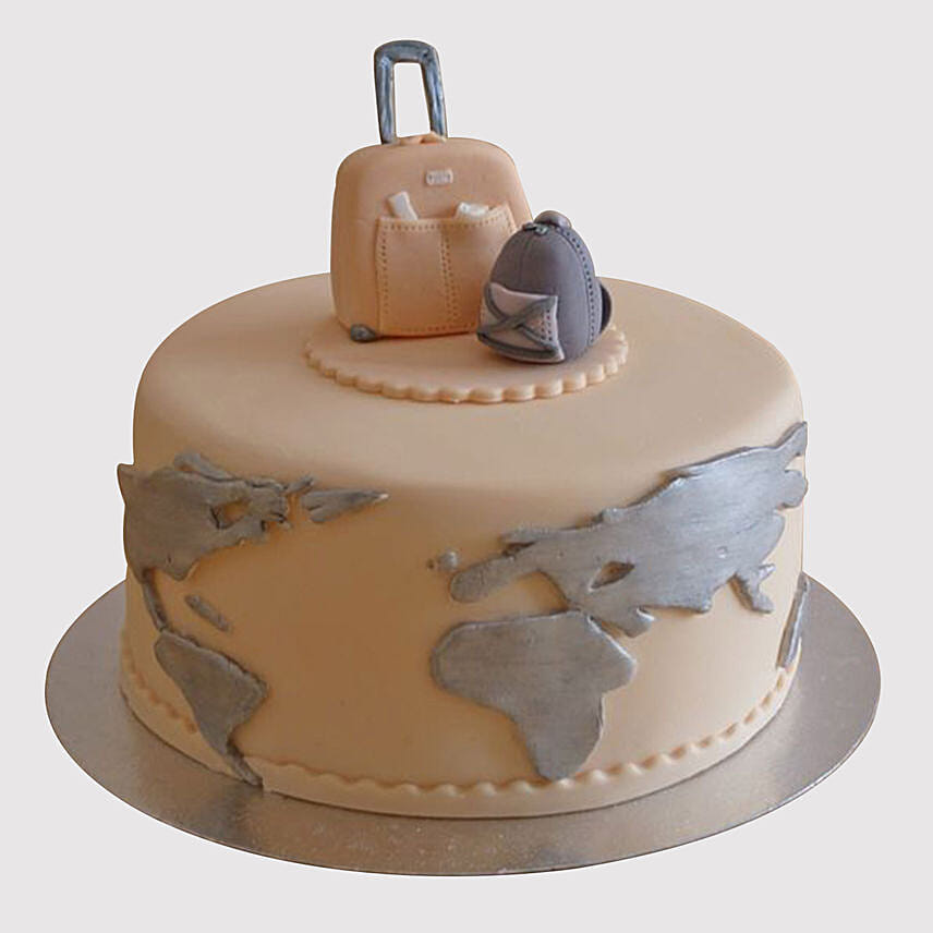 Designer Fondant Farewell Butterscotch Cake