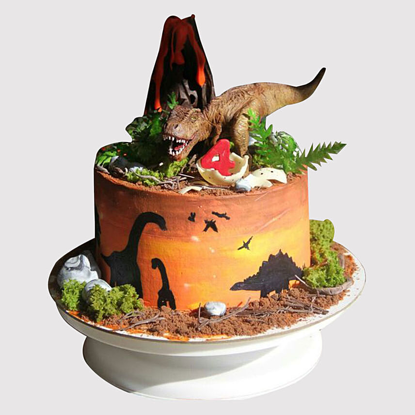 Dinosaur Land Vanilla Cake