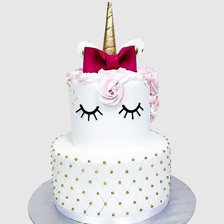 Elegant Unicorn Layered Vanilla Cake