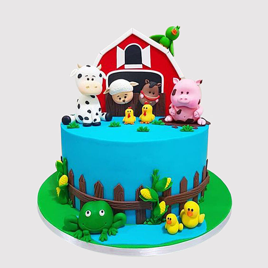 Farm Themed Vanilla Cake