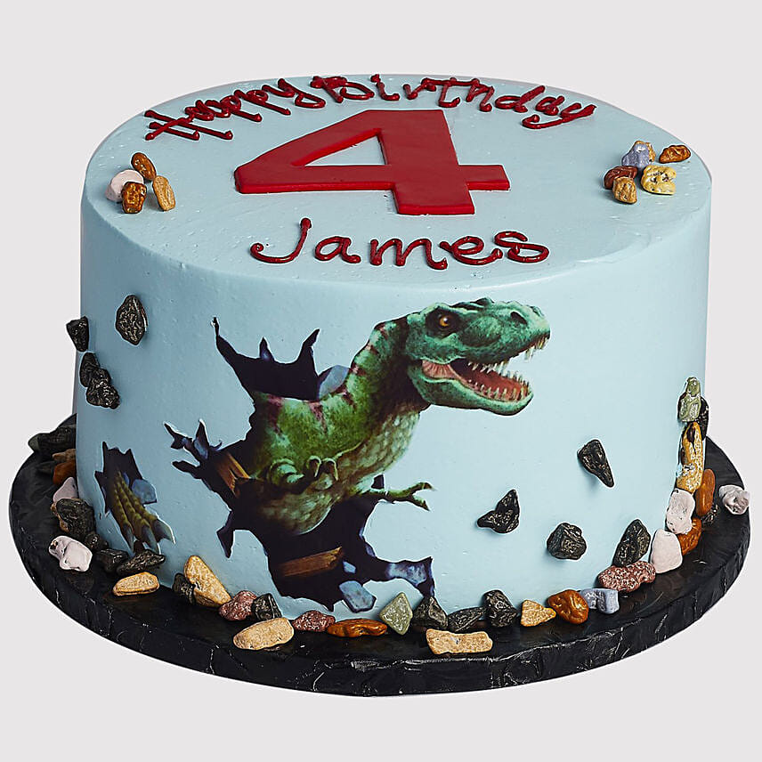 Fondant Dinosaur Truffle Cake