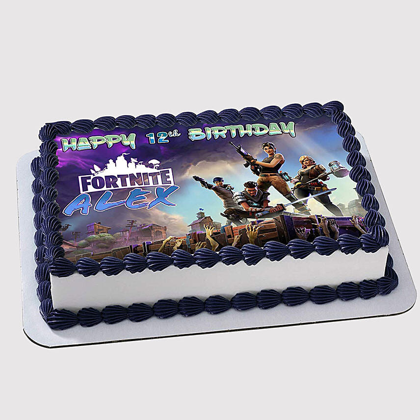 Fortnite Birthday Black Forest Photo Cake