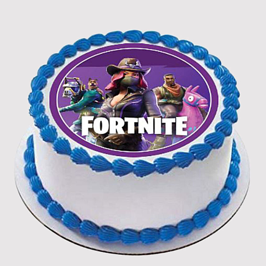 Fortnite Round Butterscotch Photo Cake