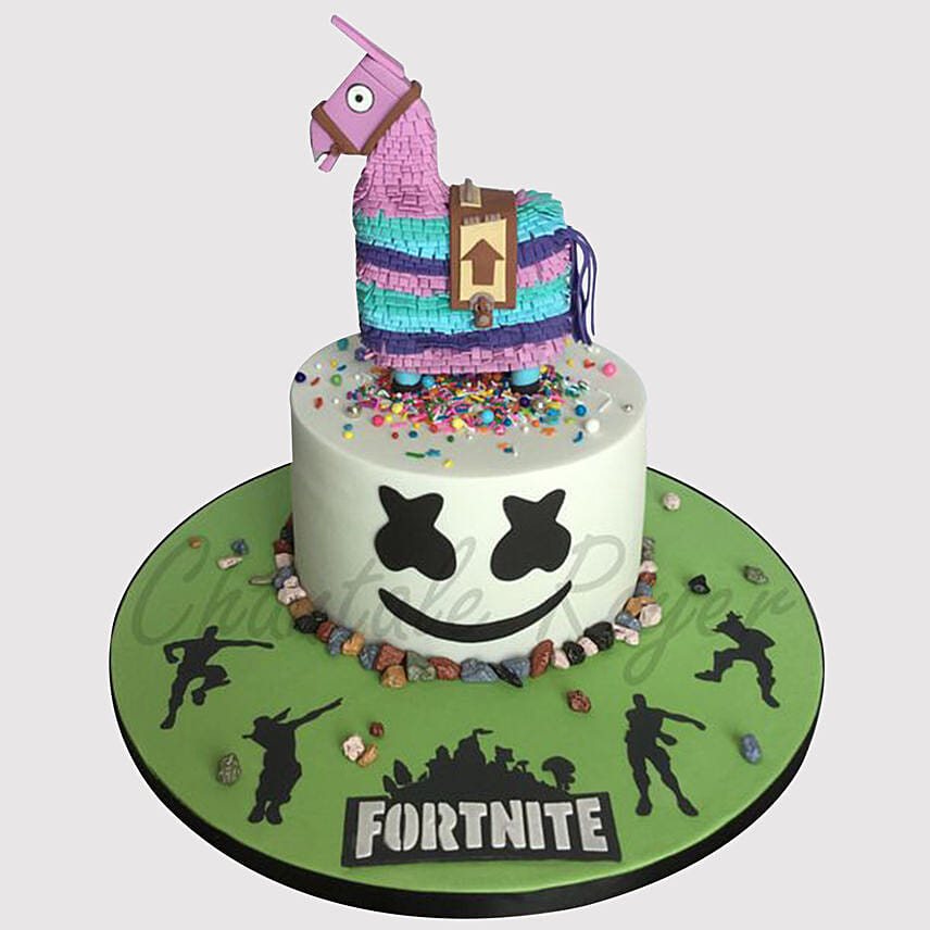 Fortnite Unircorn Fondant Black Forest Cake