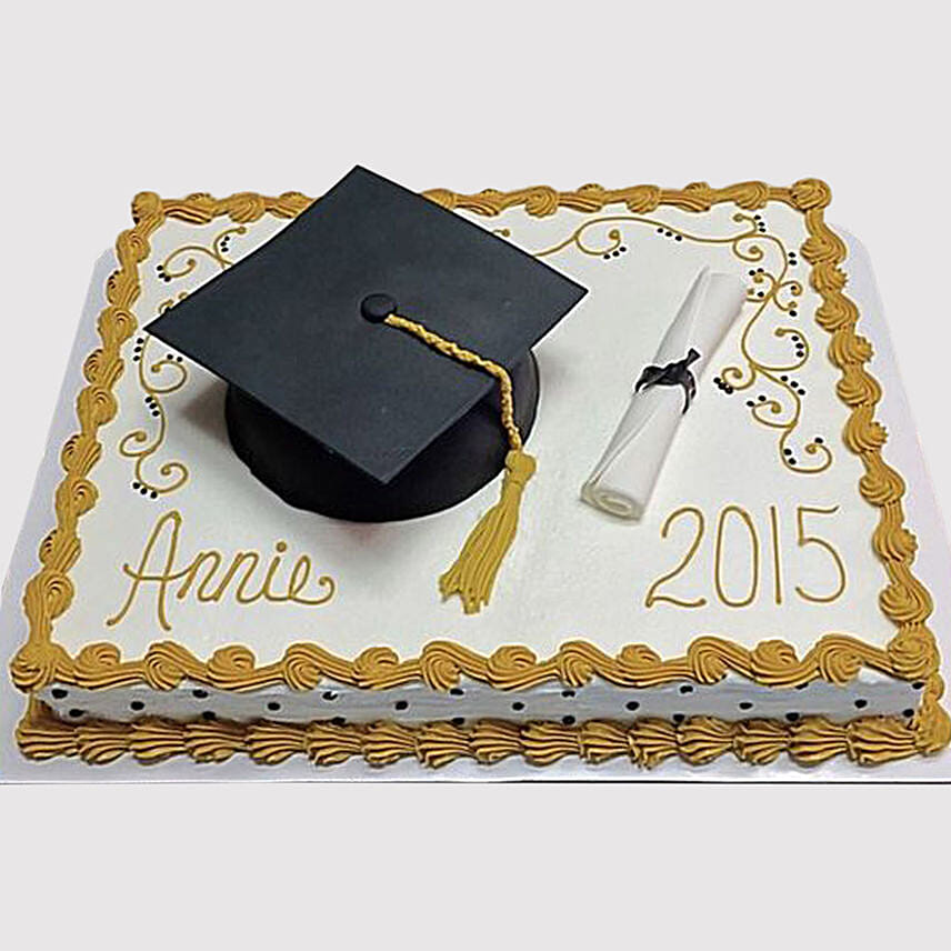 Graduation Degree Vanilla Cake