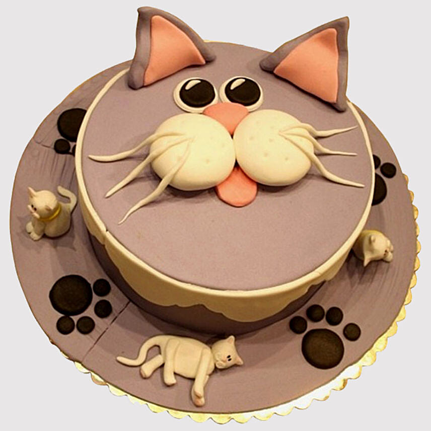 Grandpa Cat Vanilla Cake