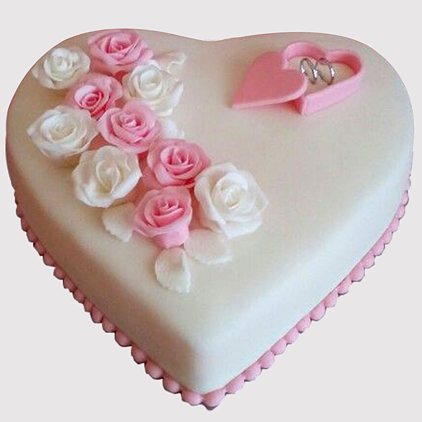 Heart Shaped Engagemenet Vanilla Cake