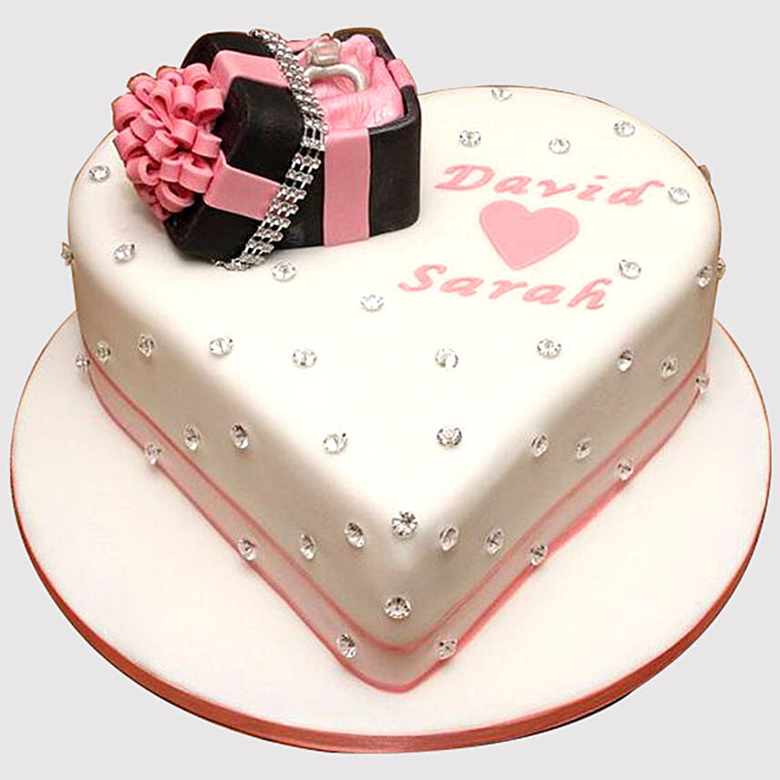 Heart Shaped Fondant Ring Vanilla Cake