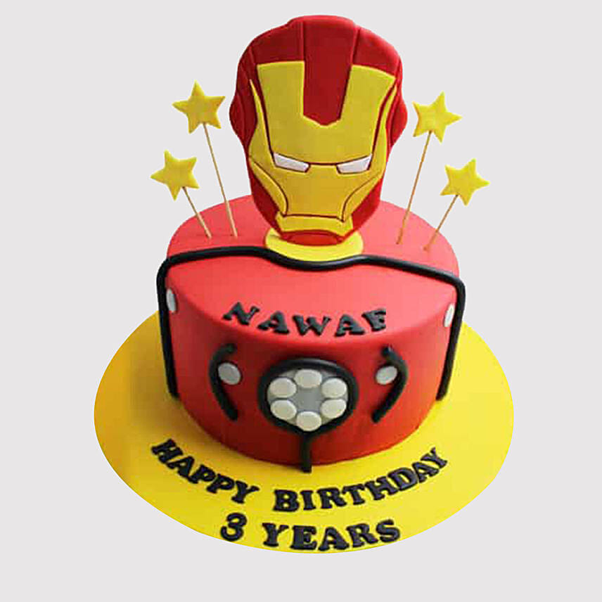 Iron Man Logo Starry Butterscotch Cake