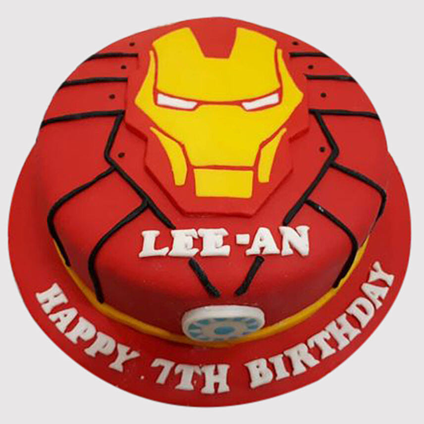 Iron Man Special Logo Black Forest Cake