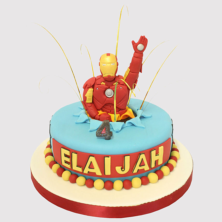 Iron Man Surprise Vanilla Cake