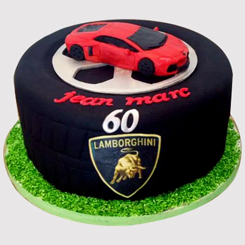 Lamborghini Themed Black Forest Cake