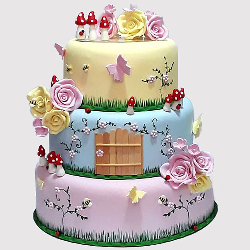 Magical Land 3 Tier Vanilla Cake