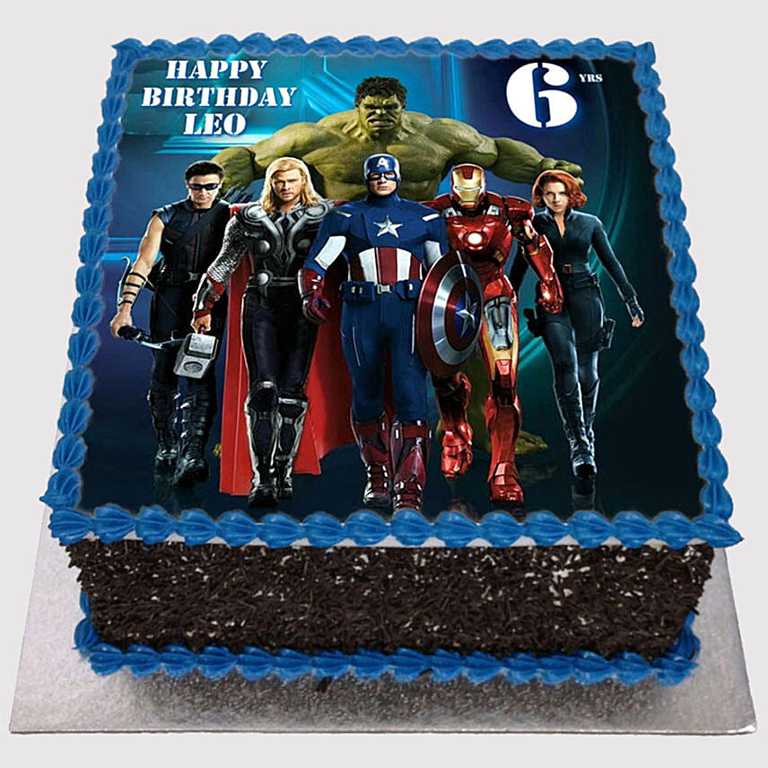 Marvel Avengers Butterscotch Photo Cake