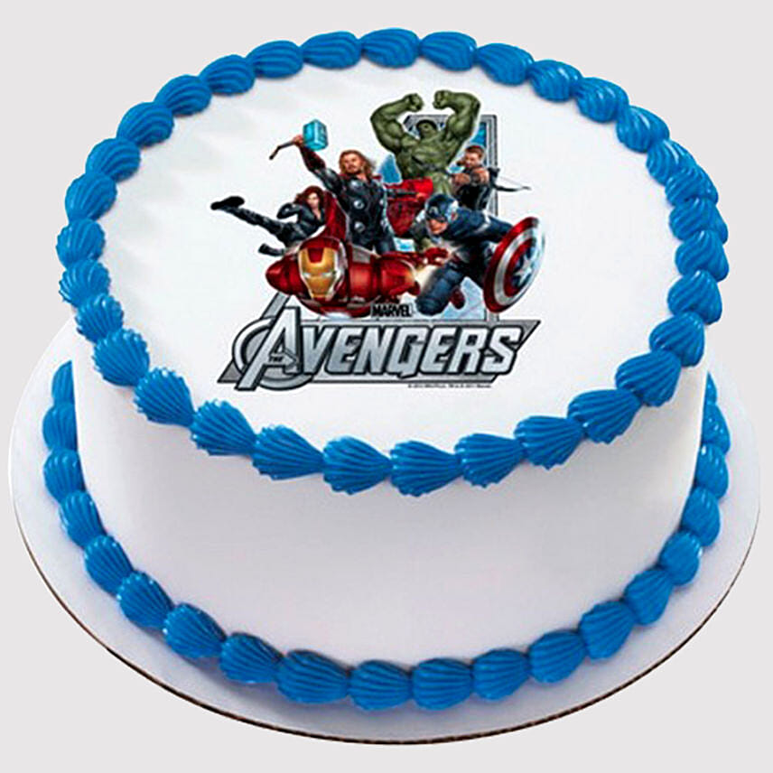 Marvel Avengers Round Butterscotch Photo Cake