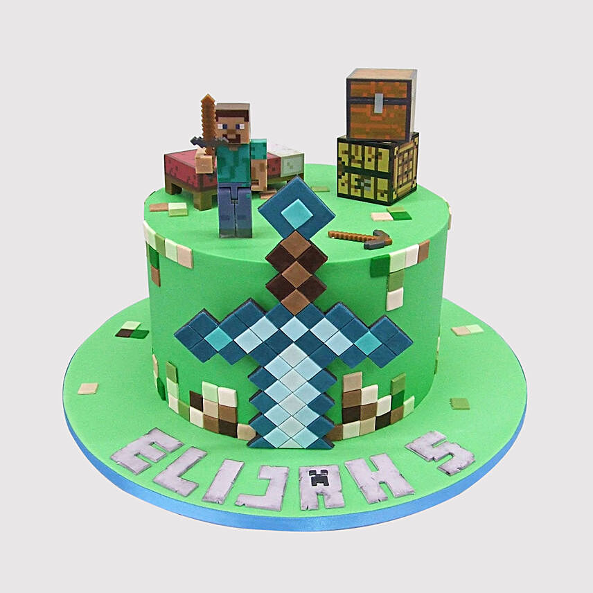 Minecraft Herobrine Butterscotch Cake