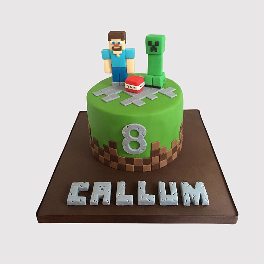 Minecraft Steve Black Forest Cake