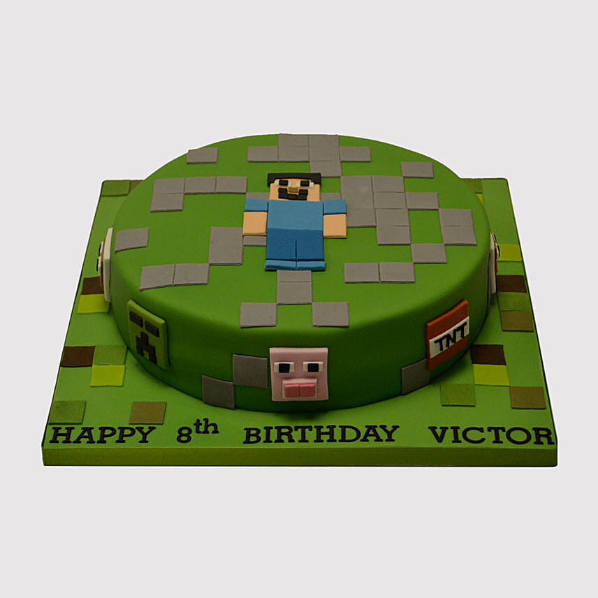 Minecraft Steve Fondant Black Forest Cake