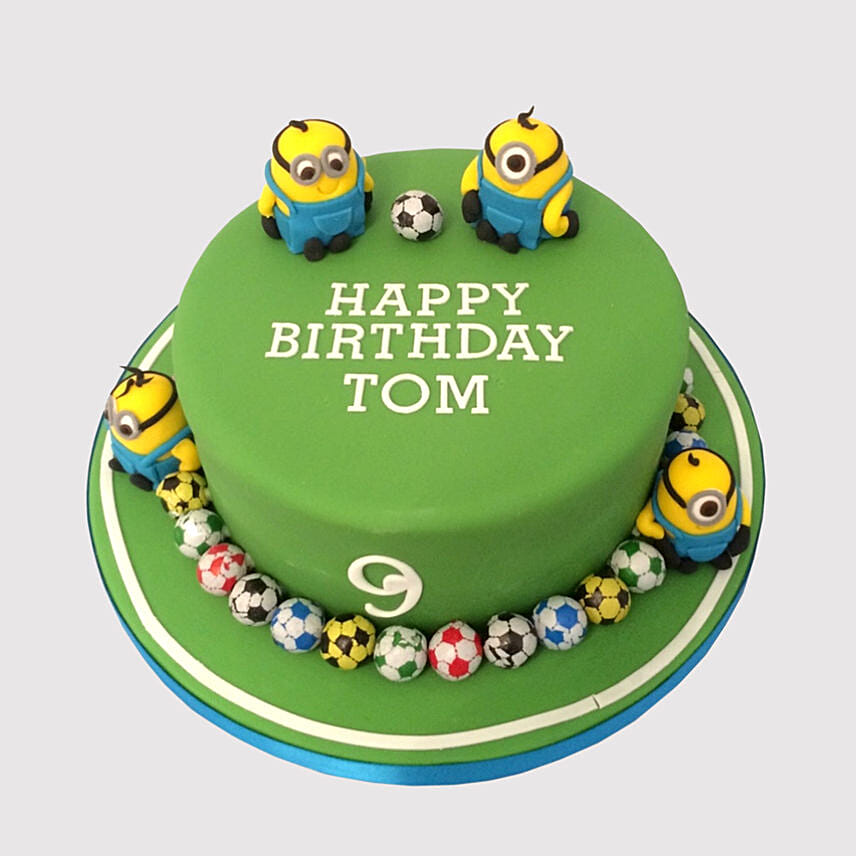 Minion Playing Football Butterscotch Cake