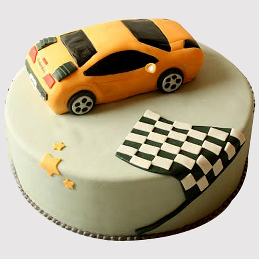 Orange Race Car Butterscotch Cake