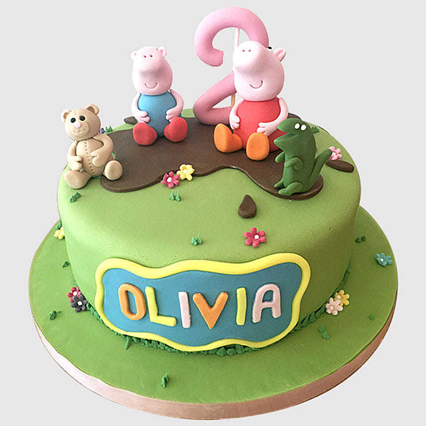 Peppa Pig and Friends Fondant Butterscotch Cake