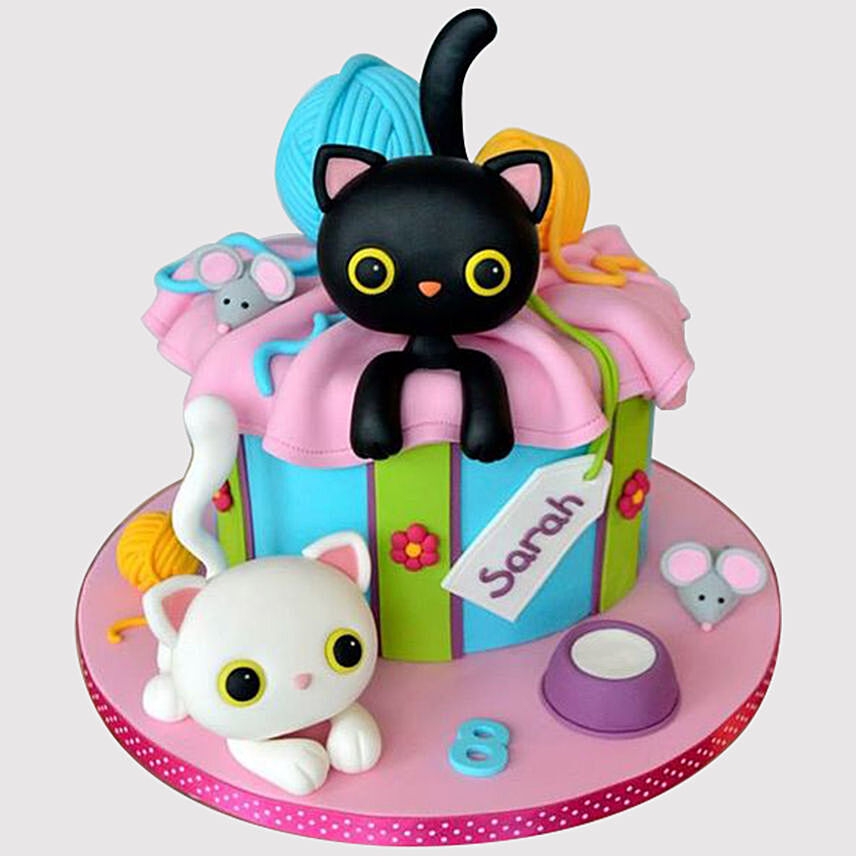 Playing Cats Black Forest Cake