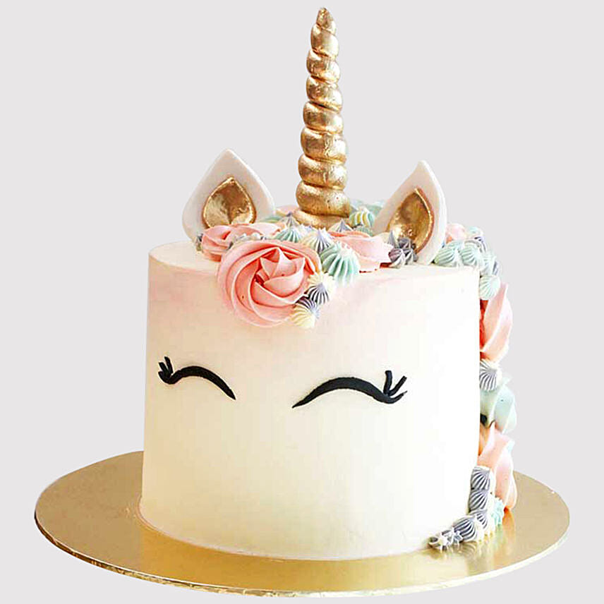 Pretty Unicorn Themed Butterscotch Cake