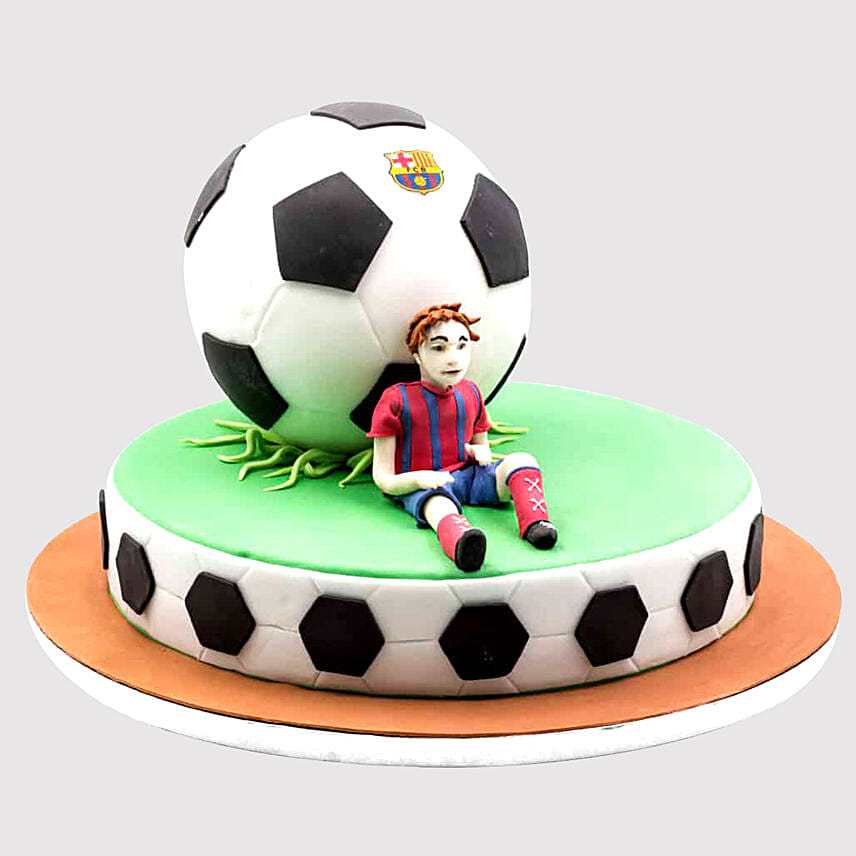 Relaxing Football Player Butterscotch Cake