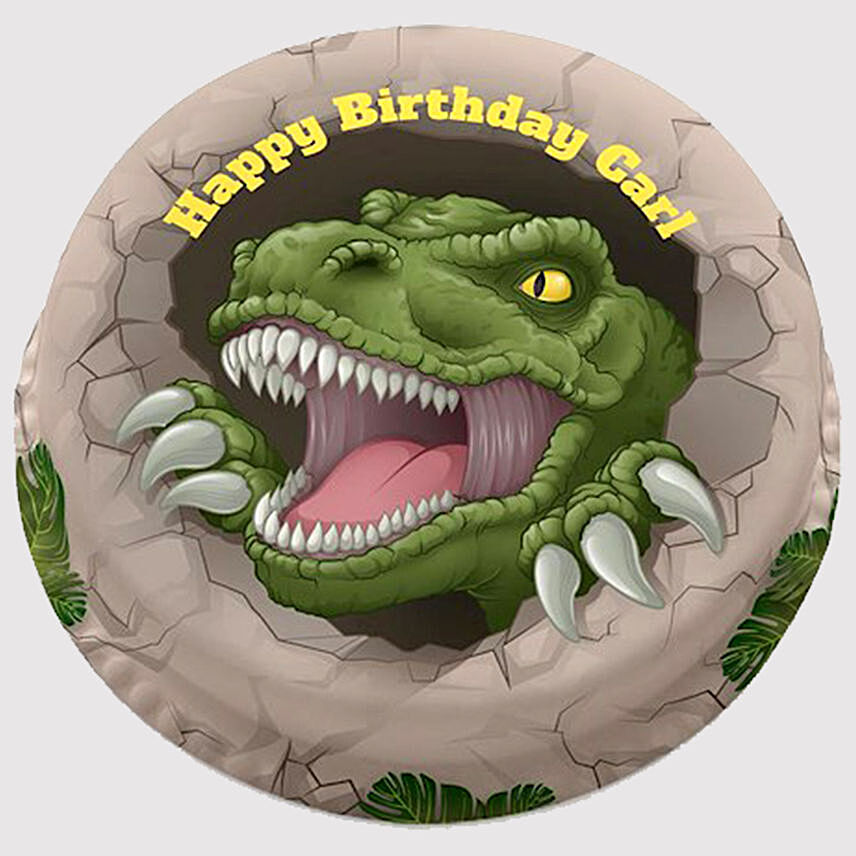Round Dinosaur Black Forest Cake