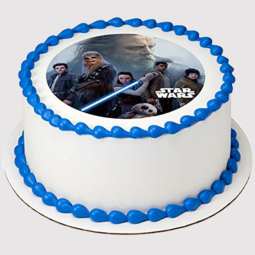 Star Wars Round Butterscotch Photo Cake