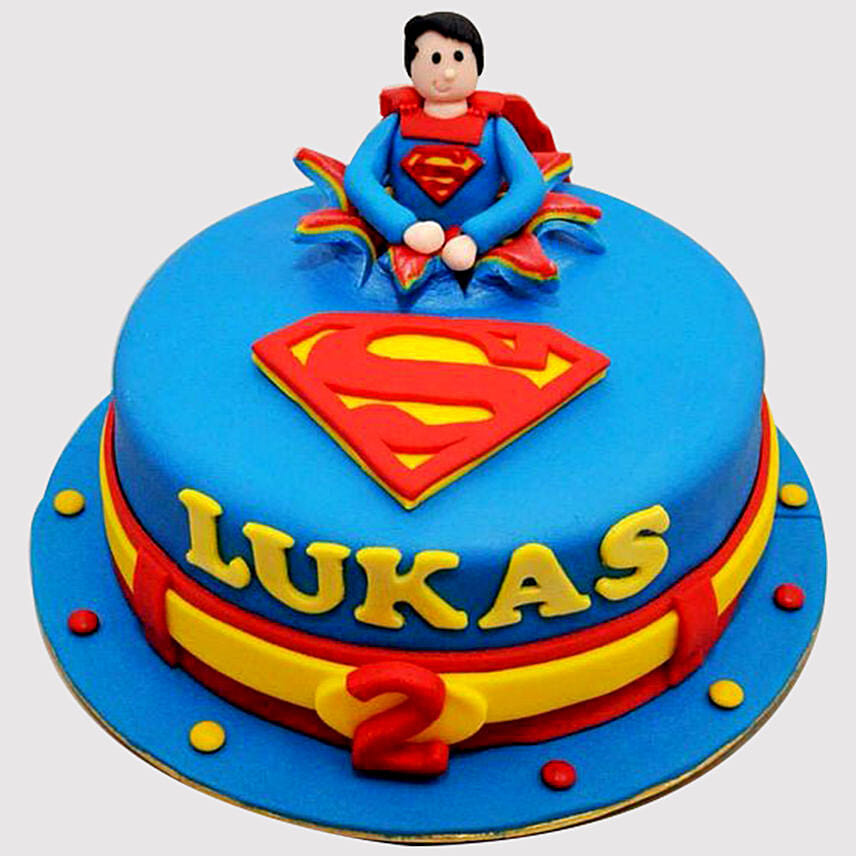 Superman Themed Vanilla Cake