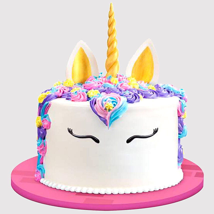 Unicorn Theme Butterscotch Cake