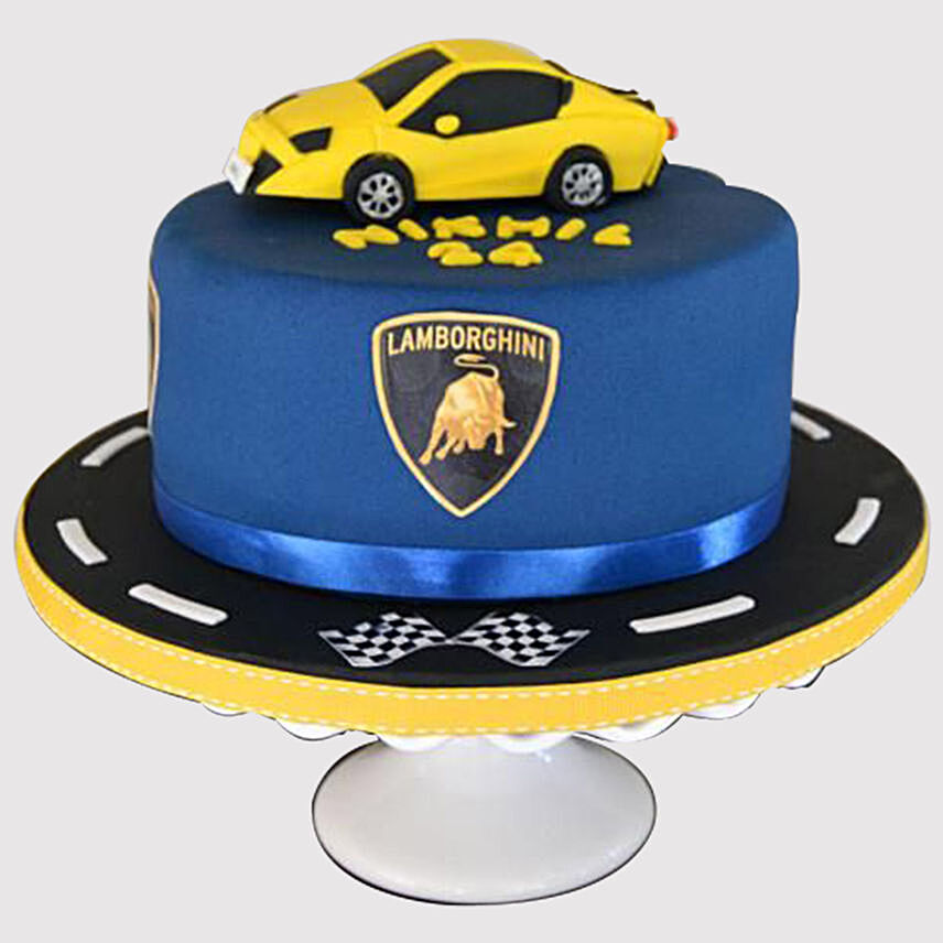 Yellow Lamborghini CakeVanilla Cake