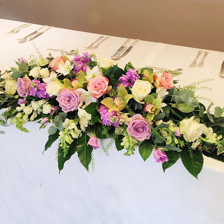 Purple & Pink Floral Table Arrangement