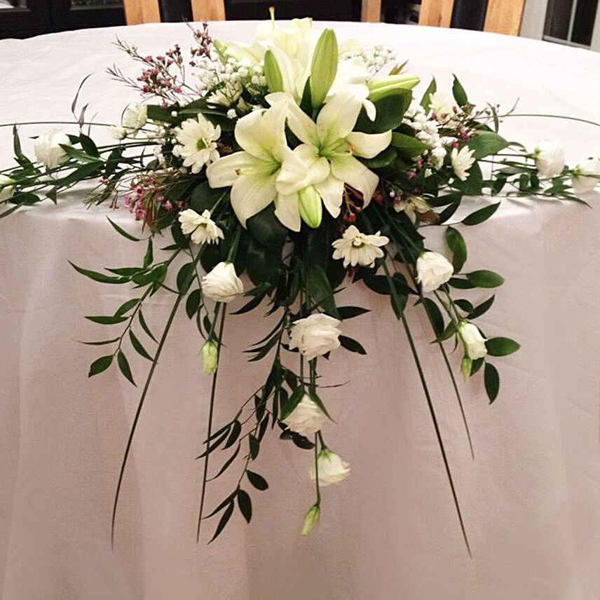 Beautiful White Floral Table Arrangement
