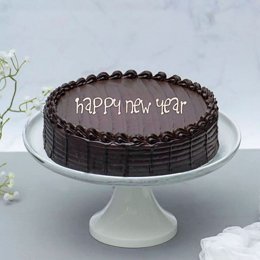 Happy New Year Luscious Chocolate Fudge Cake