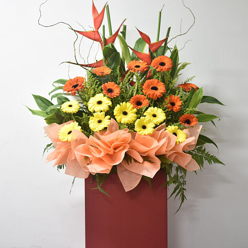 Gerberas N Lilies Flower Stand