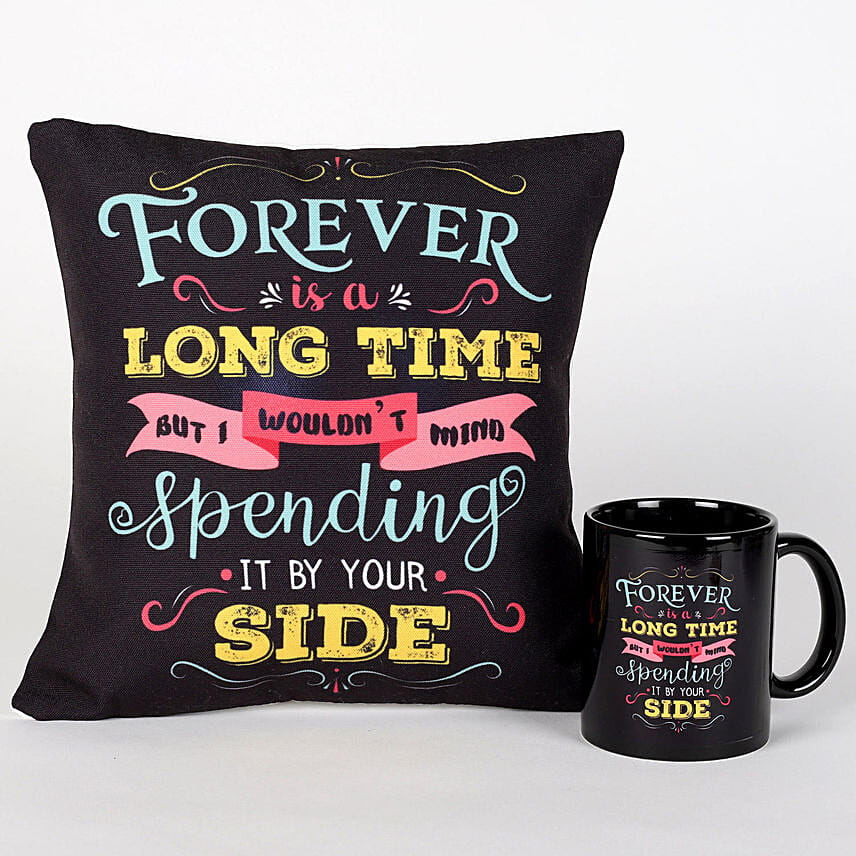 Forever By Your Side Printed Cushion And Mug Combo