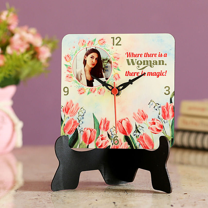 Woman Is Magic Personalised Table Clock