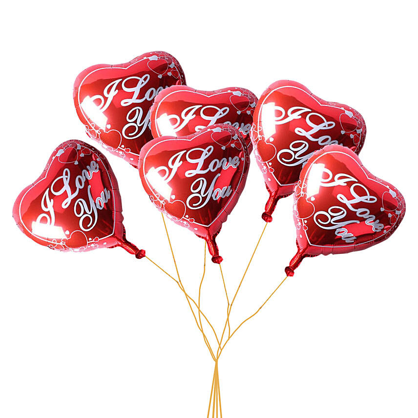 Bouquet of 6 Pcs I Love You Balloon