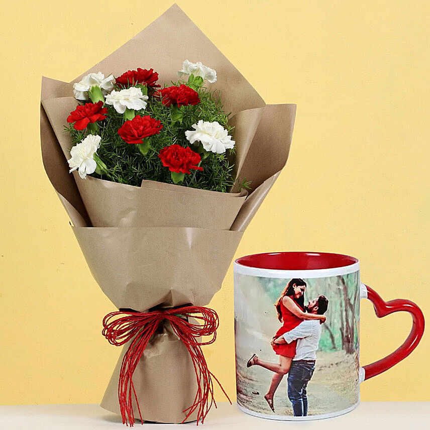 Dreamy Hues Mixed Carnations with Mug