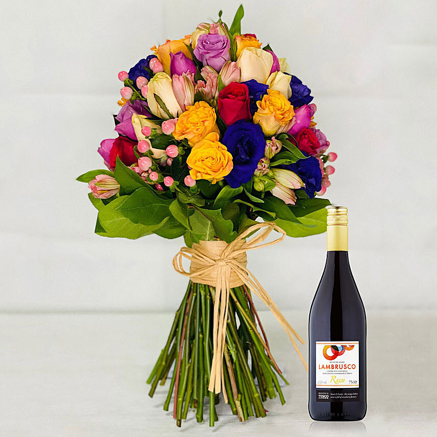Lethal Standard Bouquet With Tesco Rosso Wine