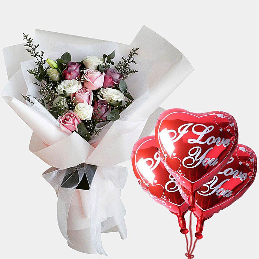 10 Sweet Desire Flower With I Love You Balloon