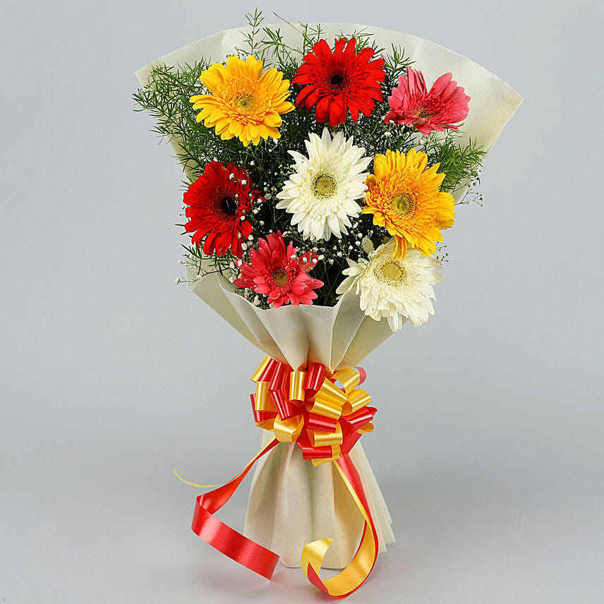 Mixed Brilliance Gerbera Blossoms: Gerberas