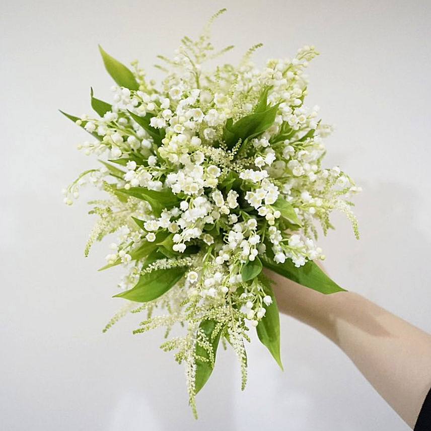 Beautifully Tied Lilies Astilbe Bridal Bouquet