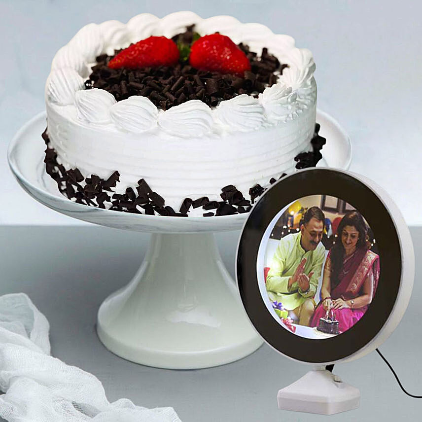 Black Forest Cake With Personalised Led Mirror
