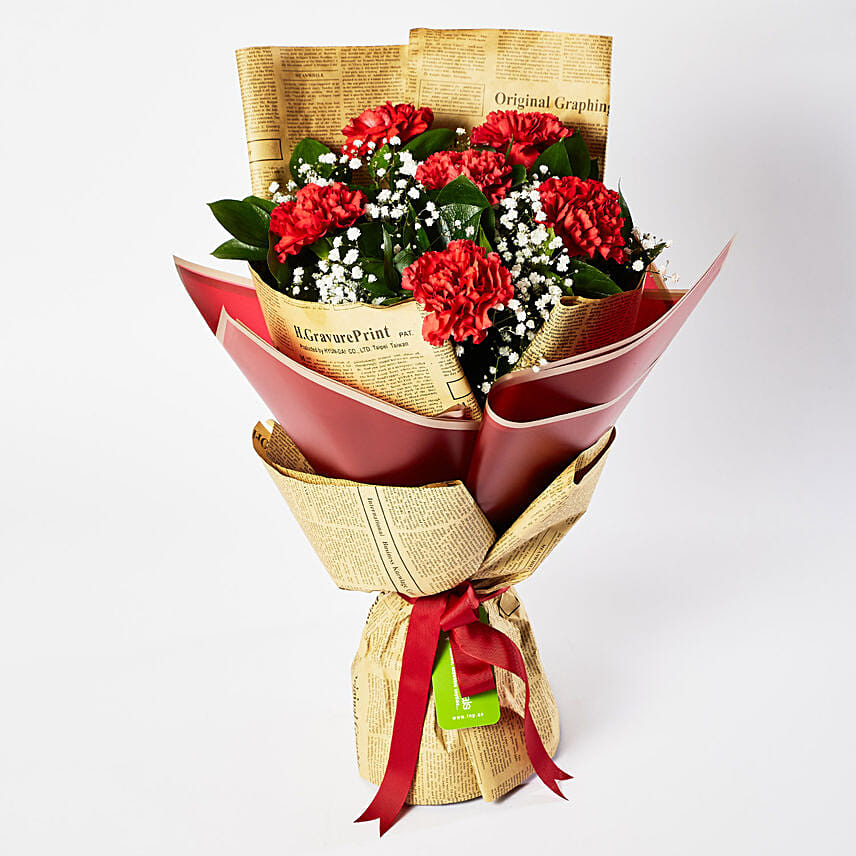 Majestic Mixed Carnations Bouquet